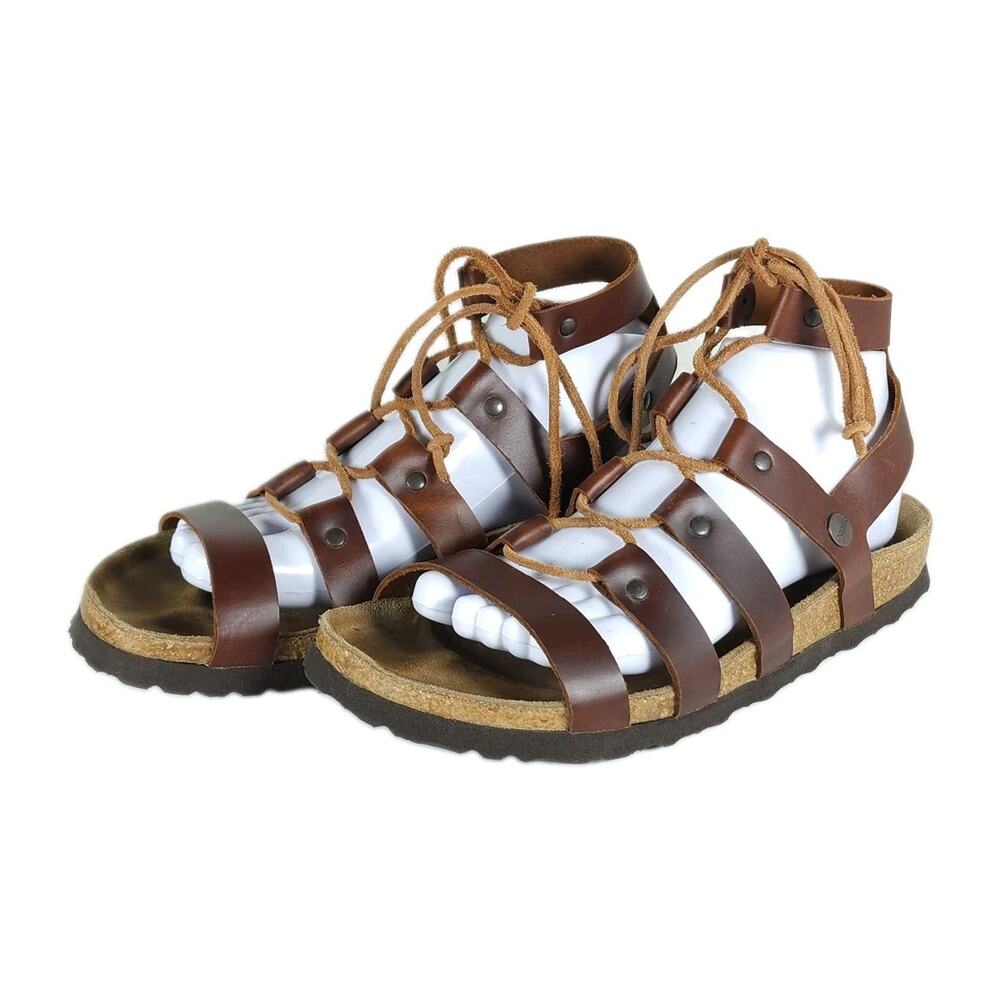 Birkenstock Papillio Women's Cleo US8 EU39 Brown Leather Flat Gladiator sandals